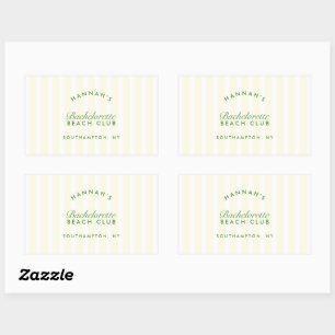 Adesivo Retangular Retro Moderno Amarelo e Verde Personalizado