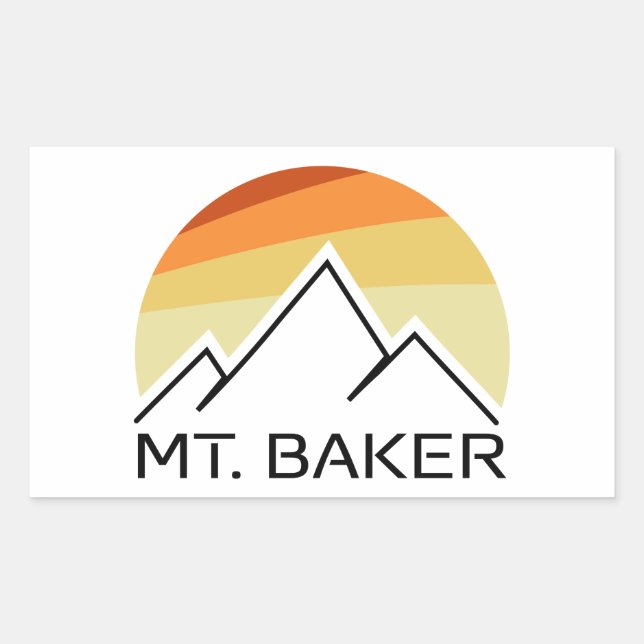 Adesivo Retangular Retro Mt. Baker (Frente)