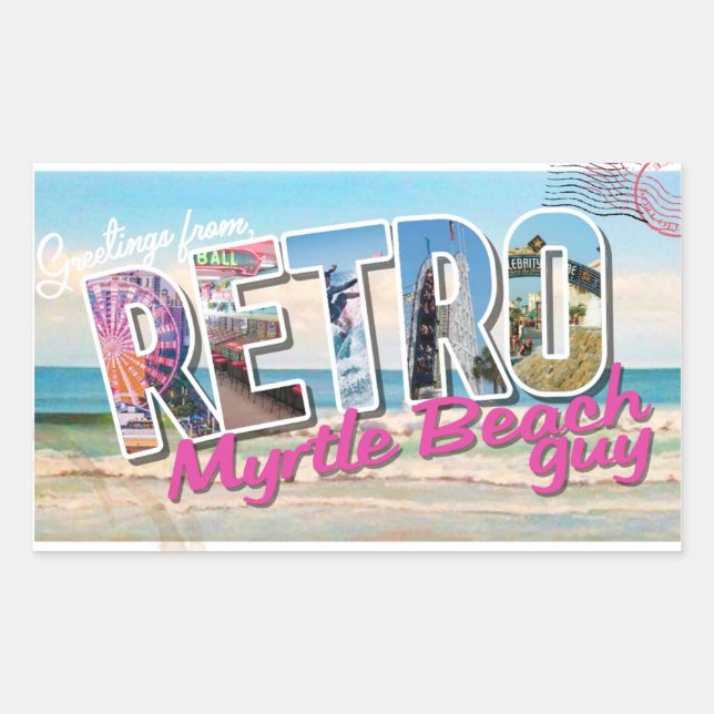 Adesivo Retangular Retro Myrtle Beach Cara (Frente)
