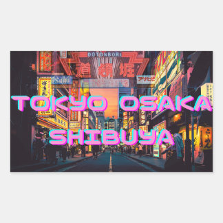 Adesivo Retangular Retro Neon Japan – Tokyo Osaka Harajuku