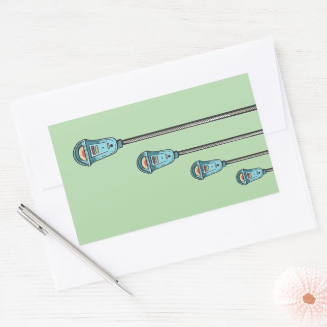 Adesivo Retangular Retro parking meter (Envelope)