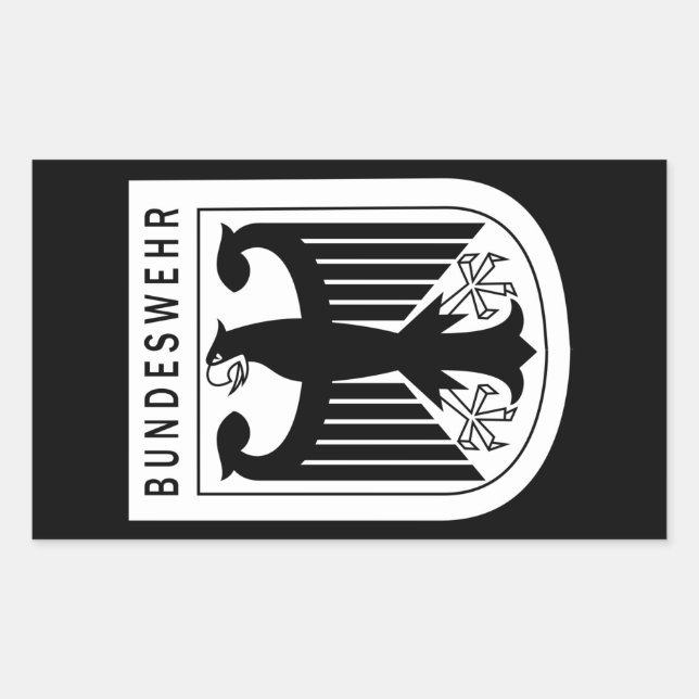 Adesivo Retangular Retro - República Federal da Alemanha Bundeswehr (Frente)