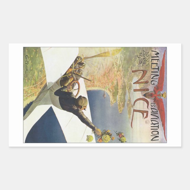 Adesivo Retangular Reunião da Aviação Nice (Frente)