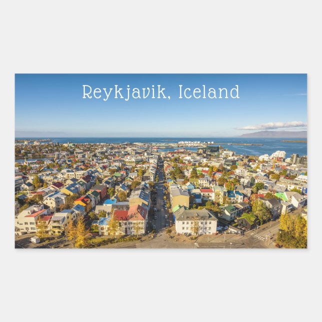 Adesivo Retangular Reykjavik Islândia (Frente)