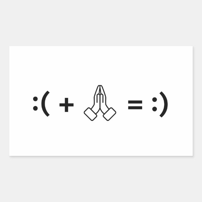 Adesivo Retangular Rezar Pode Mudar Meu Humor - Fé Cristã (Frente)