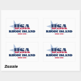 Adesivo Retangular Rhode Island My Home State Sticker