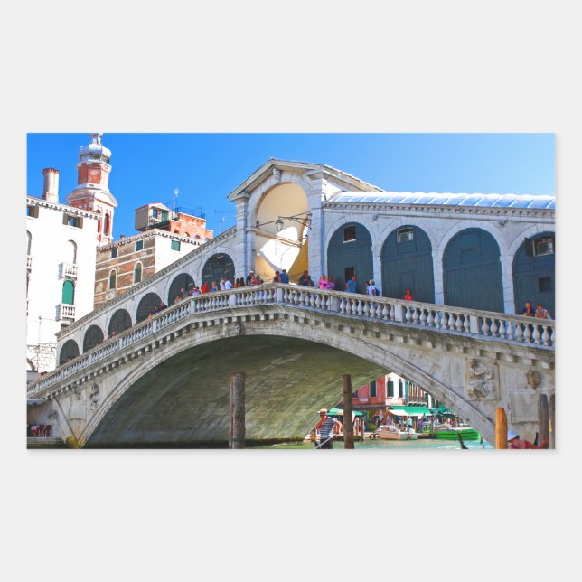 Adesivo Retangular Rialto Bridge Veneza - Foto Pro (Frente)