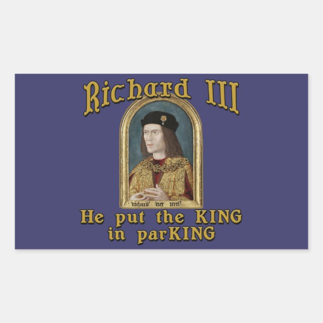 Adesivo Retangular Richard III colocou o rei na camisa ParKING (Frente)