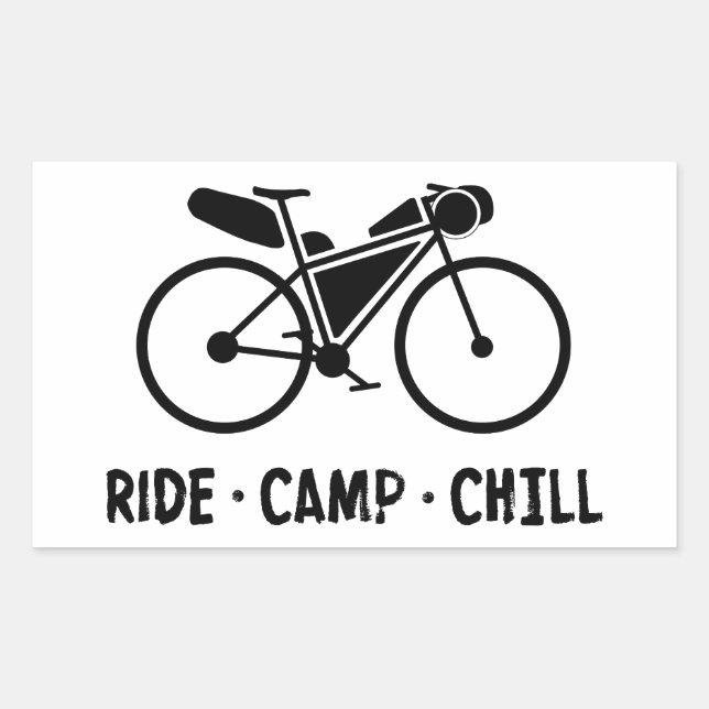 Adesivo Retangular Ride Camp Chill Bikepacking (Frente)