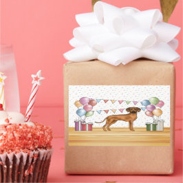 Adesivo Retangular Ridgeback Ridgeback Cólito Pastel Colorido Rhodesi