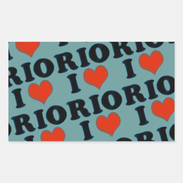 Adesivo Retangular Rio de Janeiro - Eu amo o Rio (Frente)