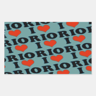 Adesivo Retangular Rio de Janeiro - Eu amo o Rio