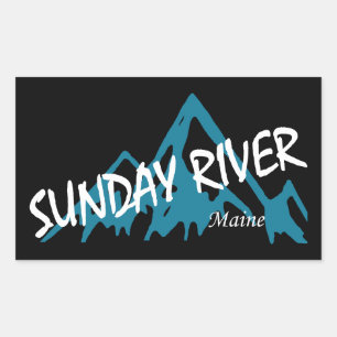Adesivo Retangular Rio Sunday Maine Montanhas