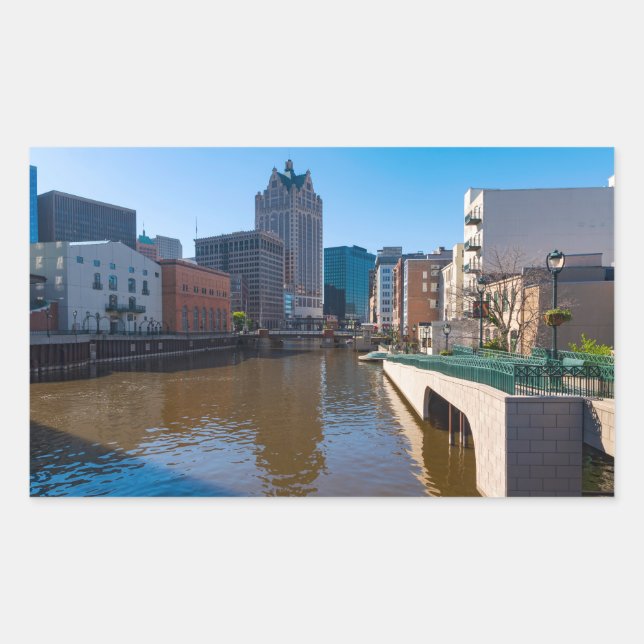 Adesivo Retangular riverfront da rua kilbourn em milwaukee (Frente)