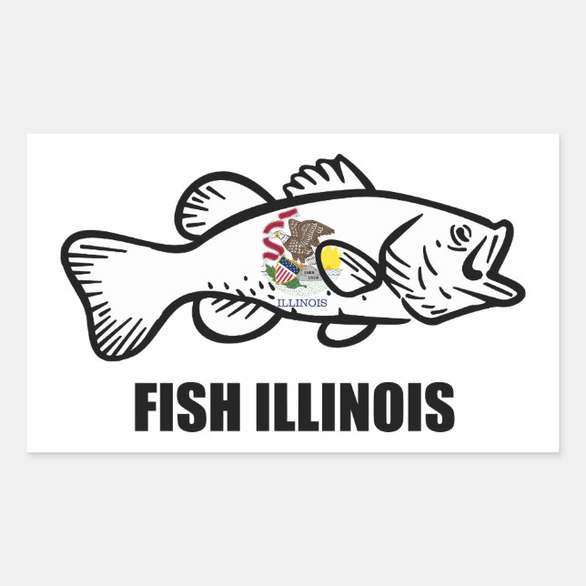 Adesivo Retangular Roba de água doce de Illinois (Frente)