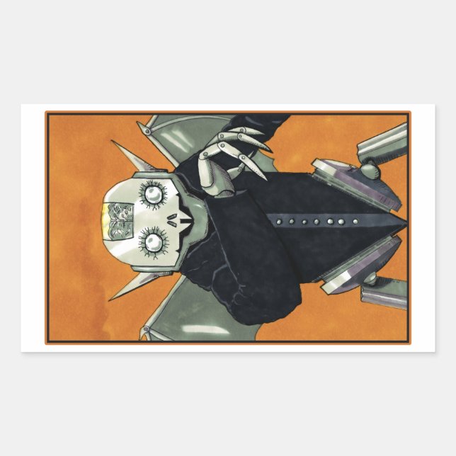 Adesivo Retangular Robot Vampire Dracula Monster (Frente)