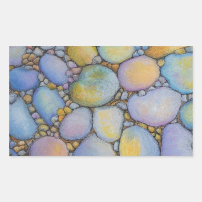 Adesivo Retangular Rock and Pebbles do Rio Pastel (Frente)
