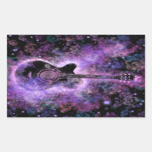 Adesivo Retangular Rock Music Guitar Sticker