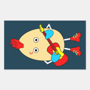 Adesivo Retangular Rock Musical Egghead