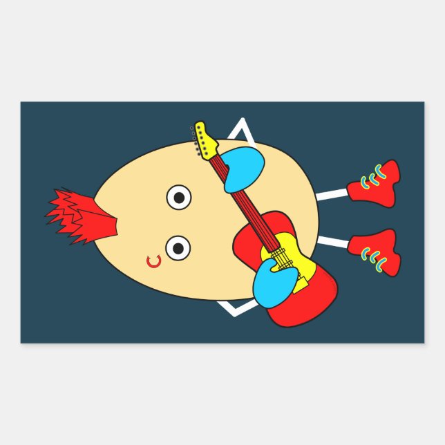 Adesivo Retangular Rock Musical Egghead (Frente)