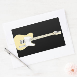Adesivo Retangular Rock n Roll Guitar