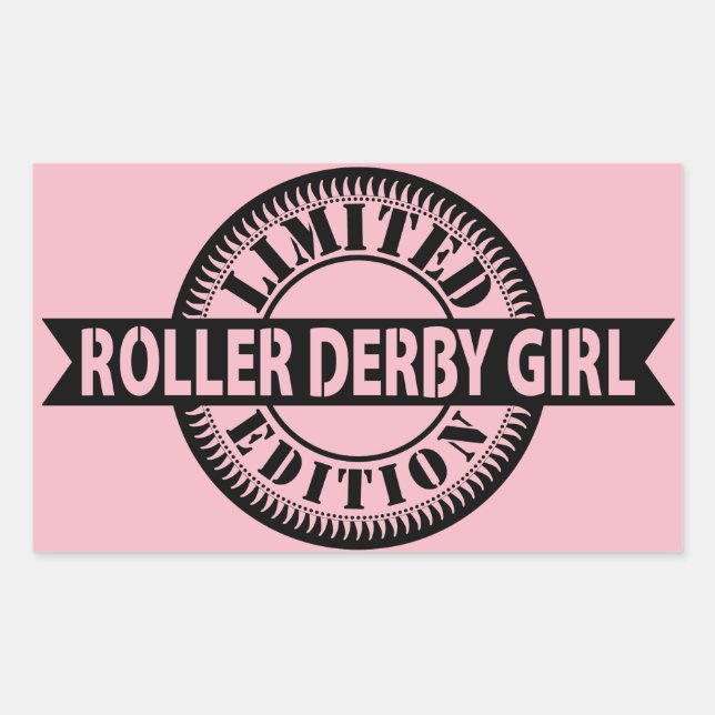 Adesivo Retangular Roller Derby Girl Limited Edition, Design de patin (Frente)