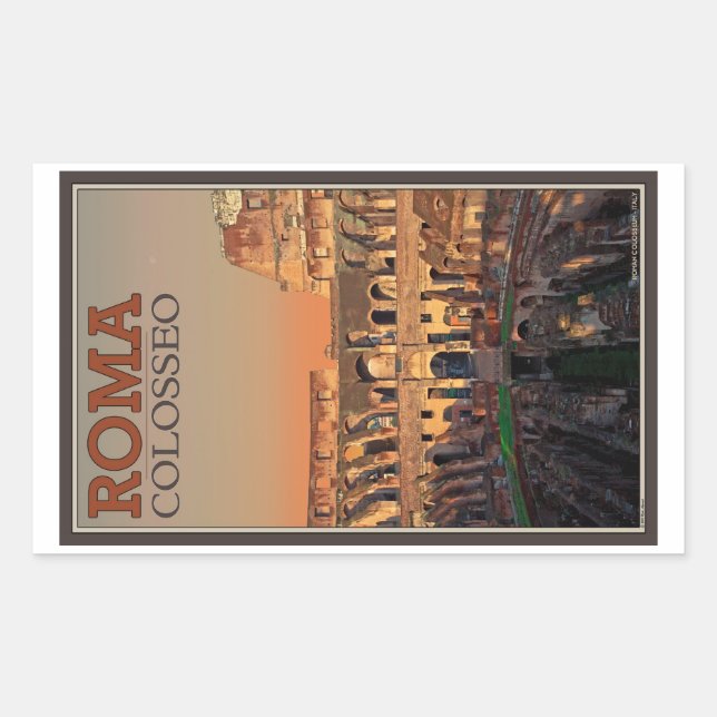 Adesivo Retangular Roma - Coloseu e a Lua (Frente)