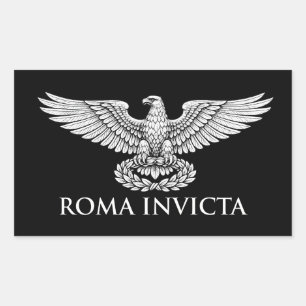 Adesivo Retangular ROMA INVICTA Emblema da Águia Romana