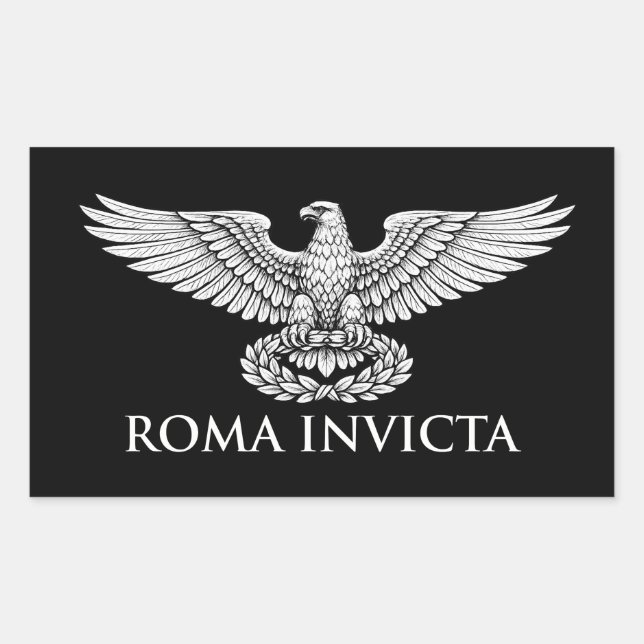 Adesivo Retangular ROMA INVICTA Emblema da Águia Romana (Frente)