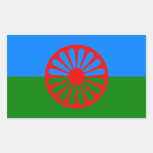 Adesivo Retangular Romani Flag Stickers