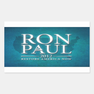 Adesivo Retangular Ron Paul 2012 Sticker