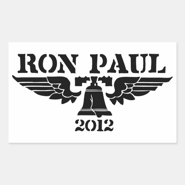 Adesivo Retangular Ron Paul Liberty Black (Frente)