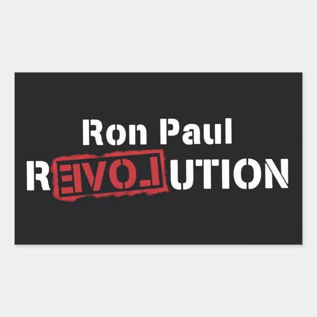 Adesivo Retangular Ron Paul Revolution Sticker Large Square - 4 unida (Frente)