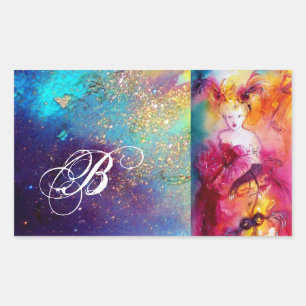 Adesivo Retangular RONDO IN LAGOON/Monograma - Bola de Mascarada vene