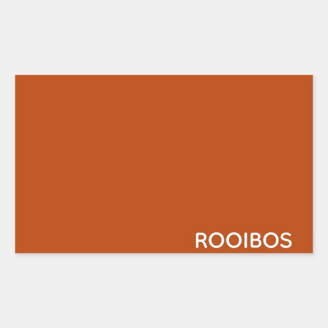 Adesivo Retangular Rooibos - cor vermelha castanho (Frente)