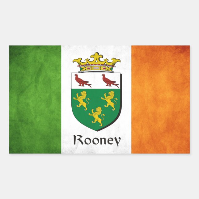 Adesivo Retangular Rooney Irish Flag (Frente)
