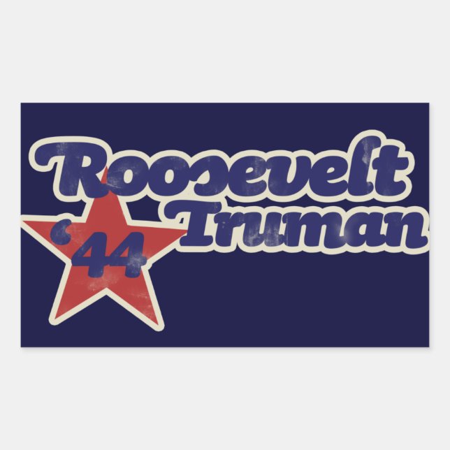 Adesivo Retangular Roosevelt Truman 1944 (Frente)