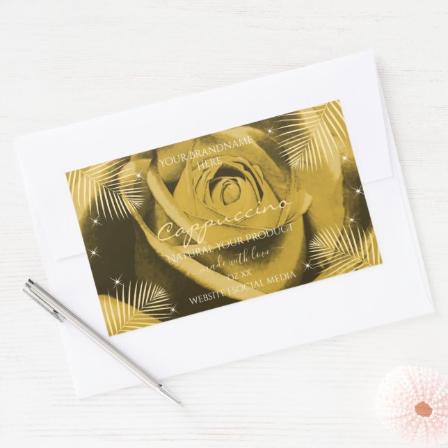Adesivo Retangular Rosa Amarelo castanho com Rótulos de Produto de Fo (Envelope)