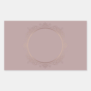 Adesivo Retangular Rosa Dourado Branca Moderno Modelo Personalizado E