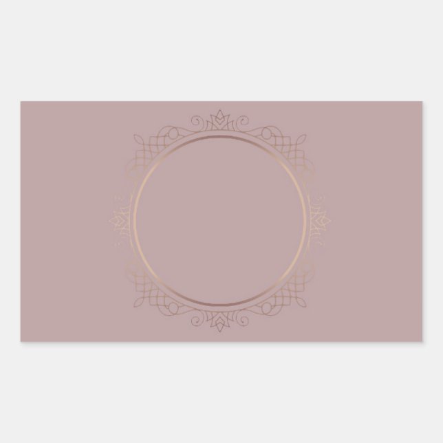 Adesivo Retangular Rosa Dourado Branca Moderno Modelo Personalizado E (Frente)