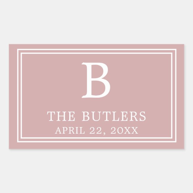 Adesivo Retangular Rosa Moderno (Frente)