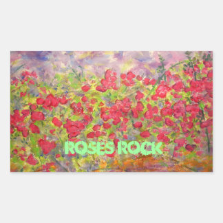 Adesivo Retangular Rosa Rock