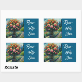 Adesivo Retangular Rosa Topike Estilo Van Gogh Rosas Rosa Floral