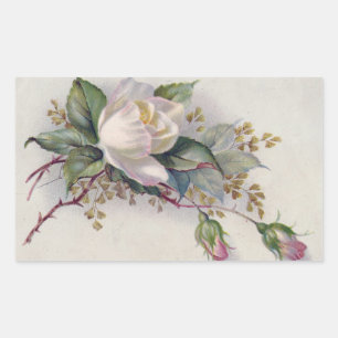 Adesivo Retangular Rosas do vintage