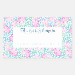 Adesivo Retangular Rosas e Borboletas Bookboards para Personalizar