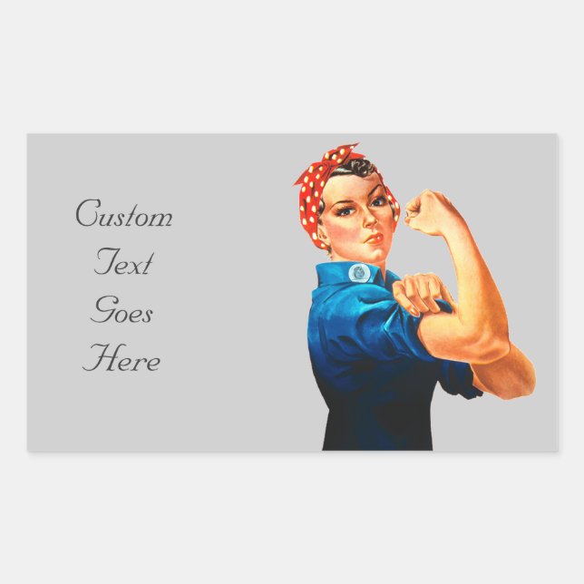 Adesivo Retangular Rosie The Riveter WII Poster (Frente)