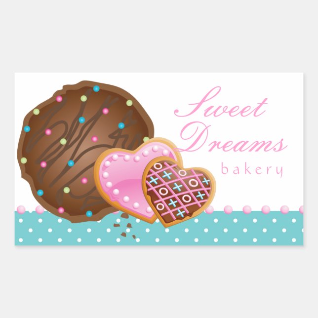 Adesivo Retangular Rosquinha de Chocolate de Cookie Vinheta de Panifi (Frente)