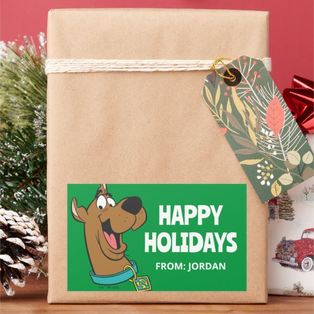Adesivo Retangular Rosto Feliz Scooby-Doo | Personalizado (Feriado)