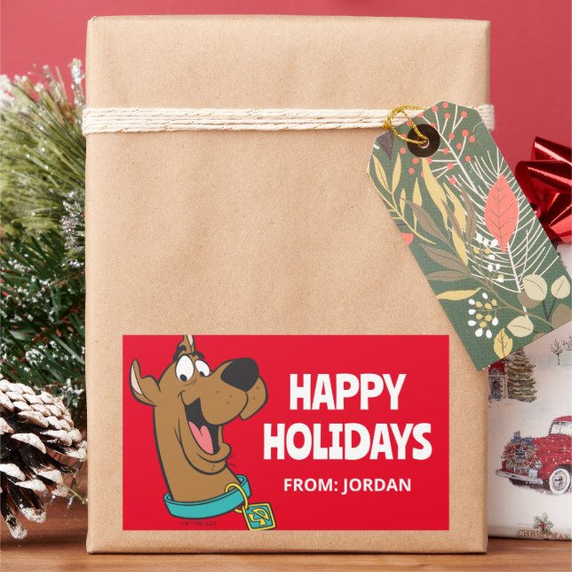 Adesivo Retangular Rosto Feliz Scooby-Doo | Personalizado (Feriado)