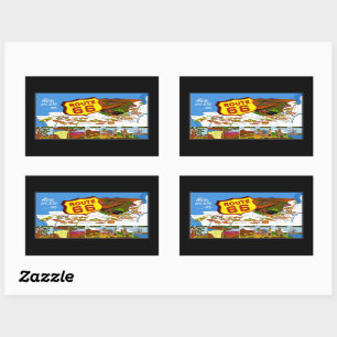 Adesivo Retangular Rota 66 de Los Angeles a Chicago